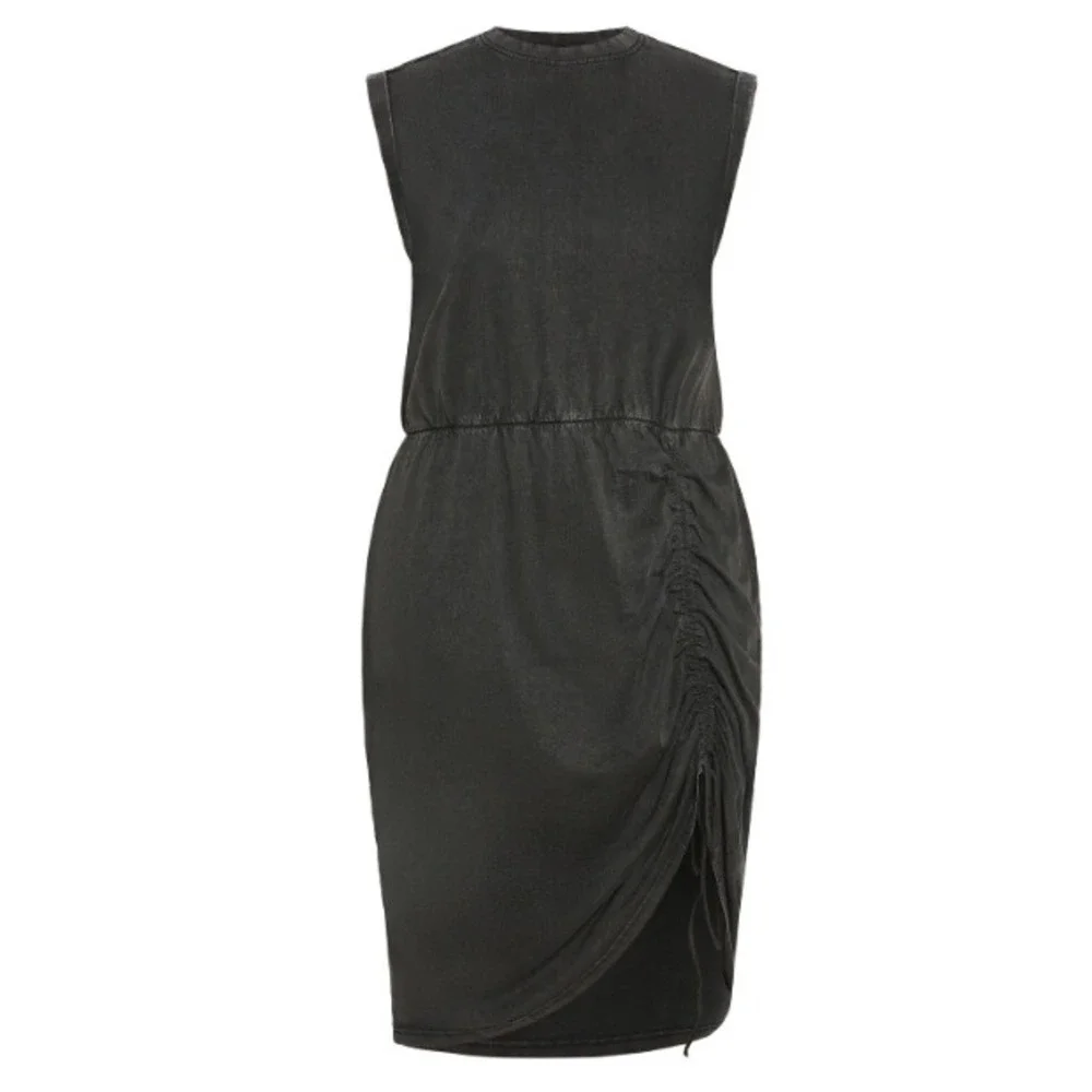 City Chic Ivy Wash Black Acid Ruched Mini Dress NWT Plus‎ Size Sleeveless